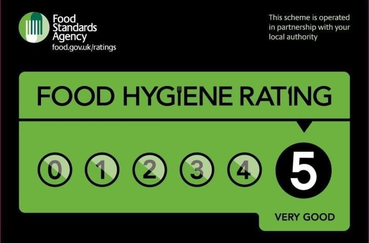 Image showing 5 star food hygiene rating